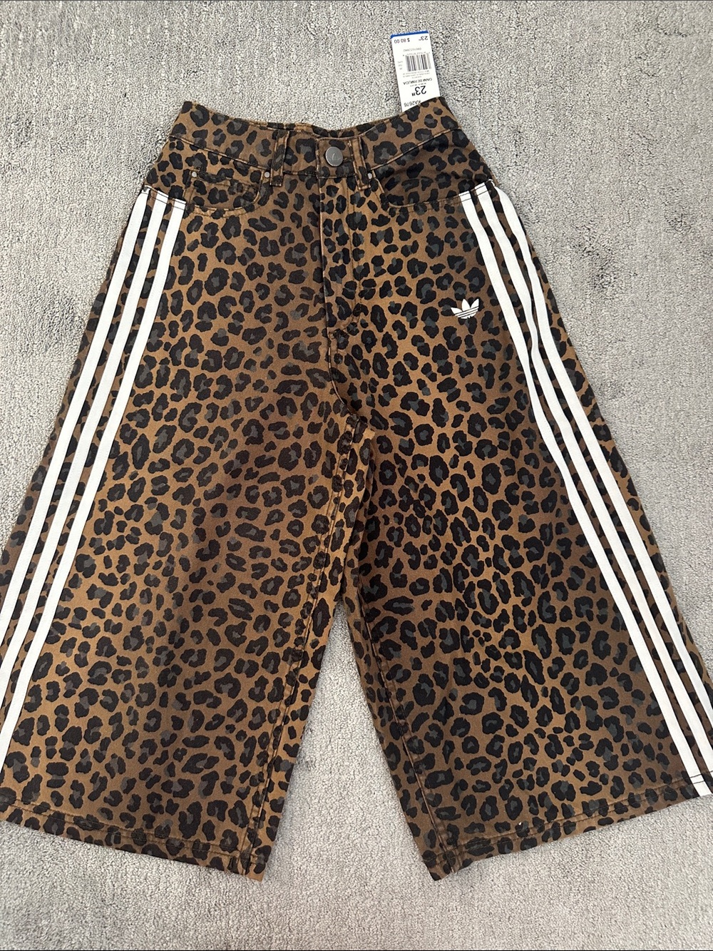Adidas orijinal animal print denim bermuda shorts